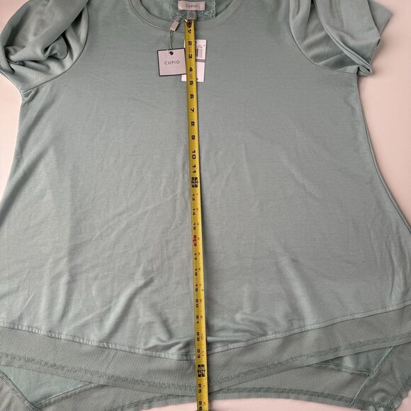 Cupio Long Sleeve Asymmetrical Hem 1X Mint Green NWT - Picture 7 of 13